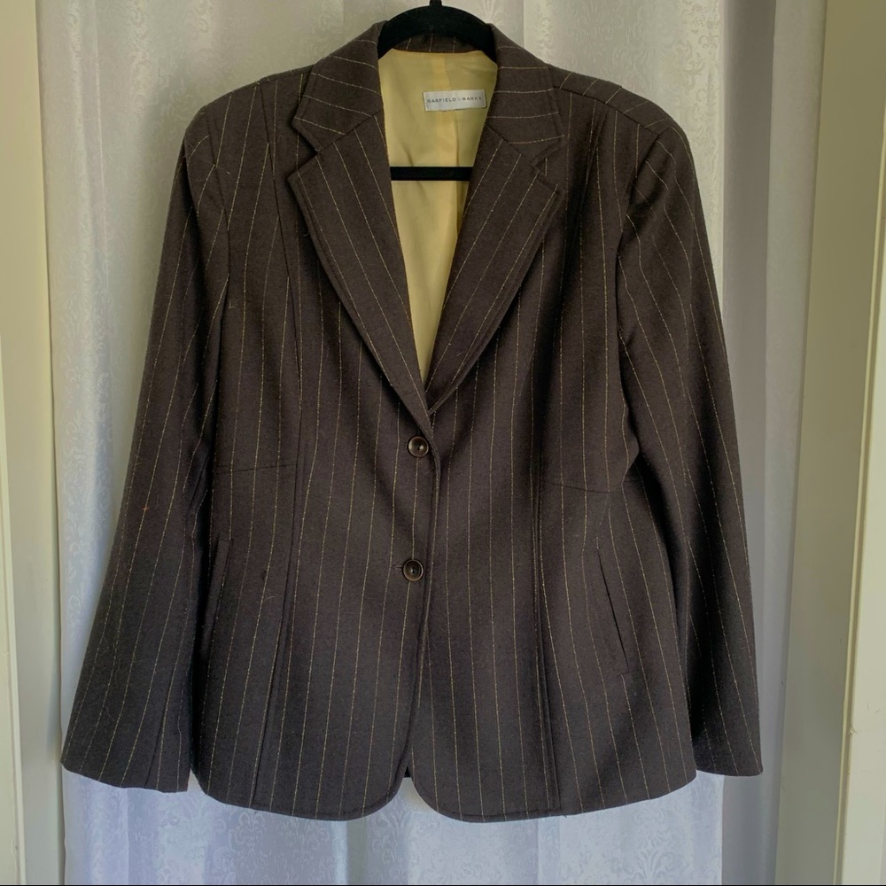GARFIELD MARKS Pinstripe Brown Women's Blazer